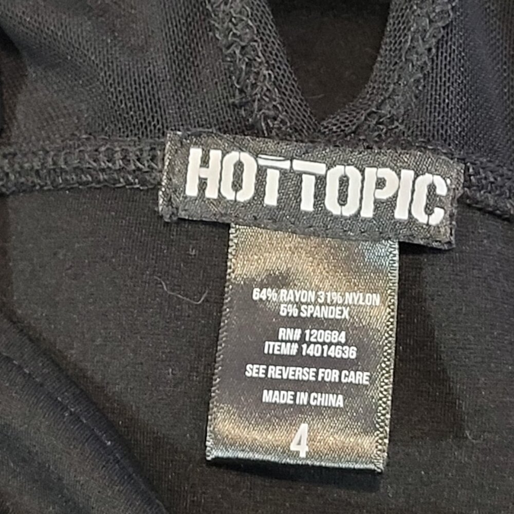 HOT TOPIC MESH AND BUCKLE STRAP GOTH DRESS EUC 4X - Picture 7 of 9